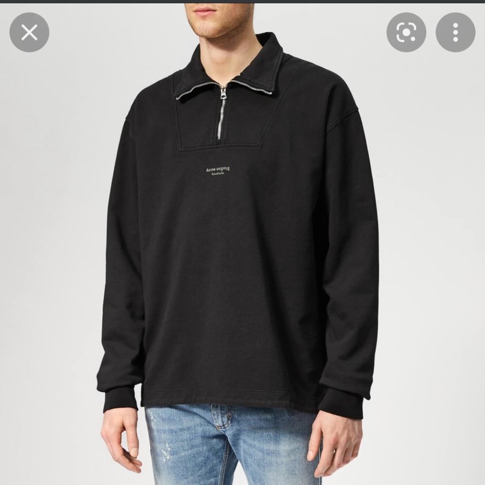 Acne Studio Cotton Faraz quarter zip sweatshirt -Size xS